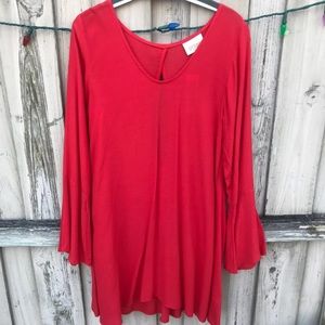 Red boho dress